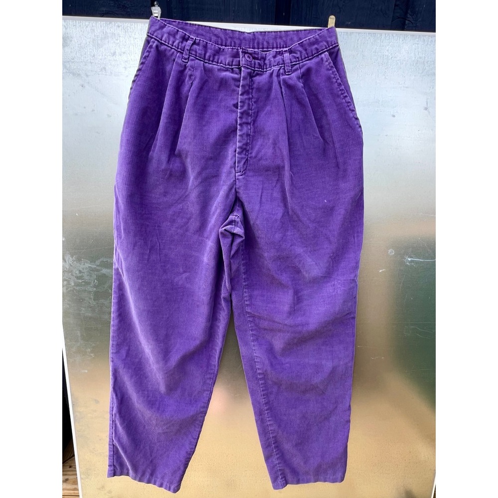 Levi's Pants Purple Corduroy Vintage Pleated Tapered Size 12 Made in USA